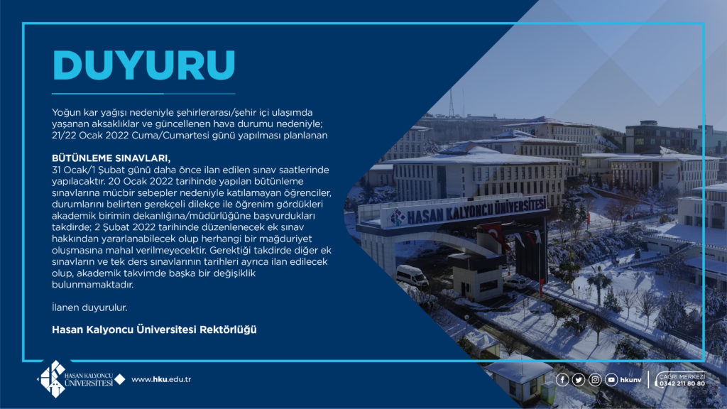 Bütünleme Sınavlarının Ertelenmesi Hakkında